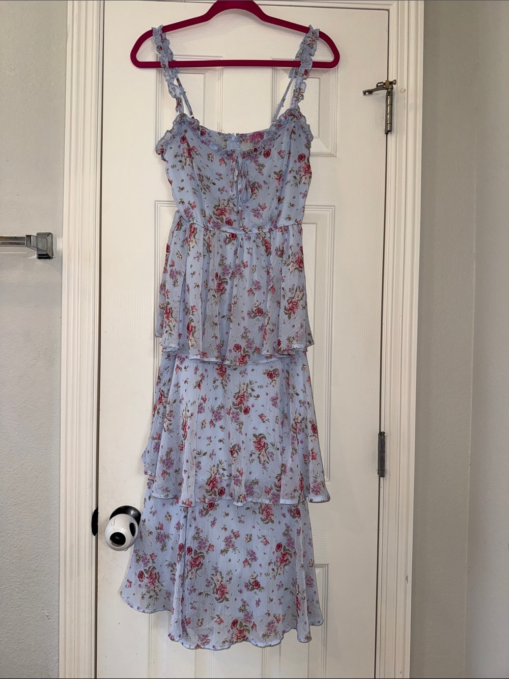 Light Blue Floral Tiered Sundress, Women’s Sz Small